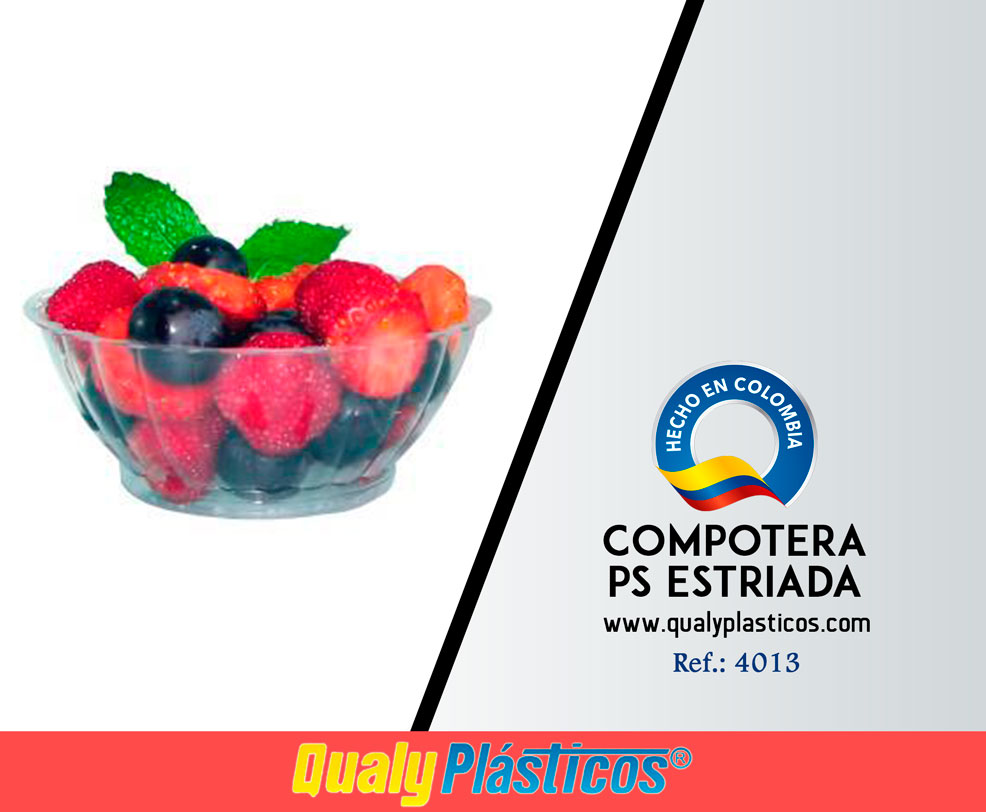 QualyPlásticos - Compotera PS Estriada