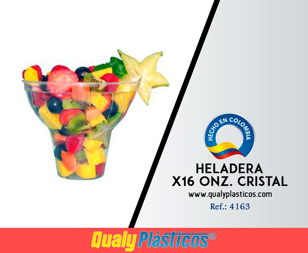 QualyPlásticos - Heladera x 16 Onz. Cristal