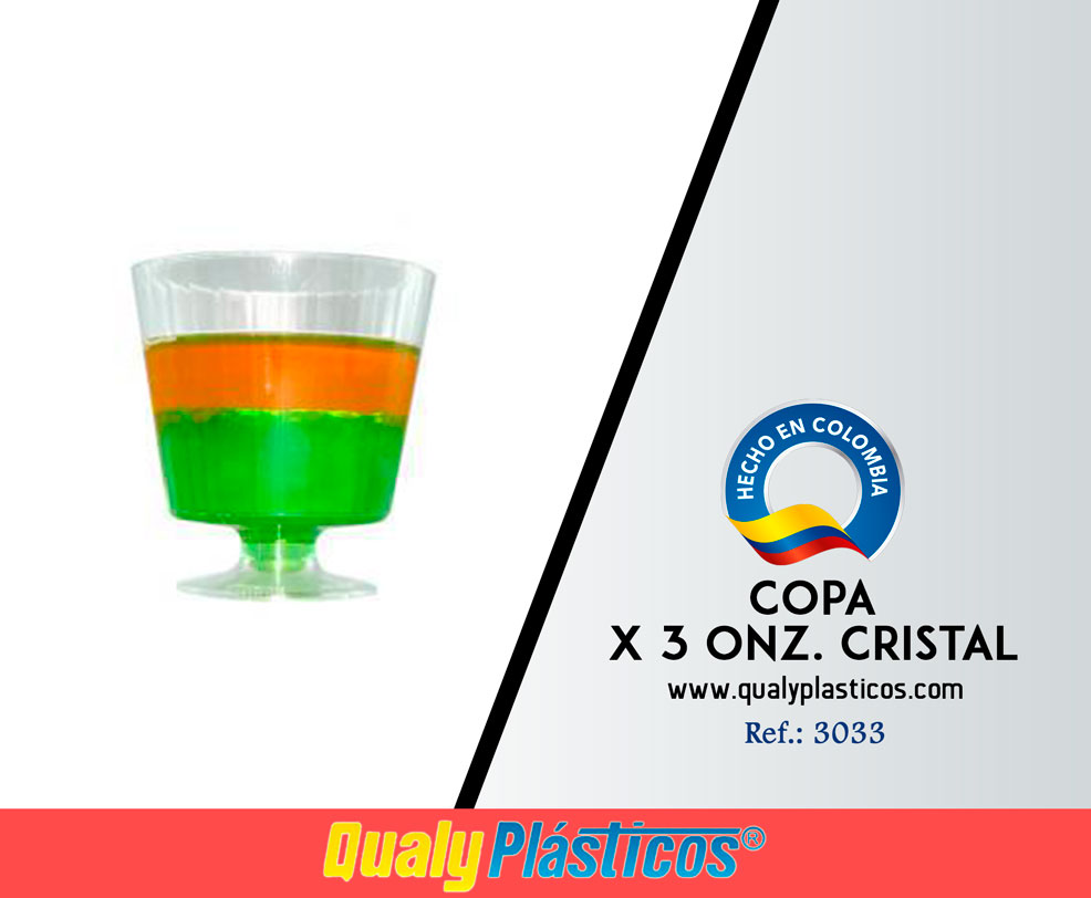 QualyPlásticos - Copa x 3 Onz Cristal