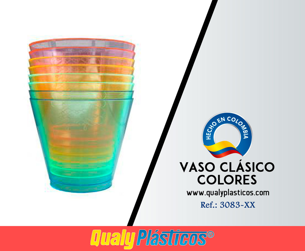 QualyPlásticos - Vaso Clásico Colores