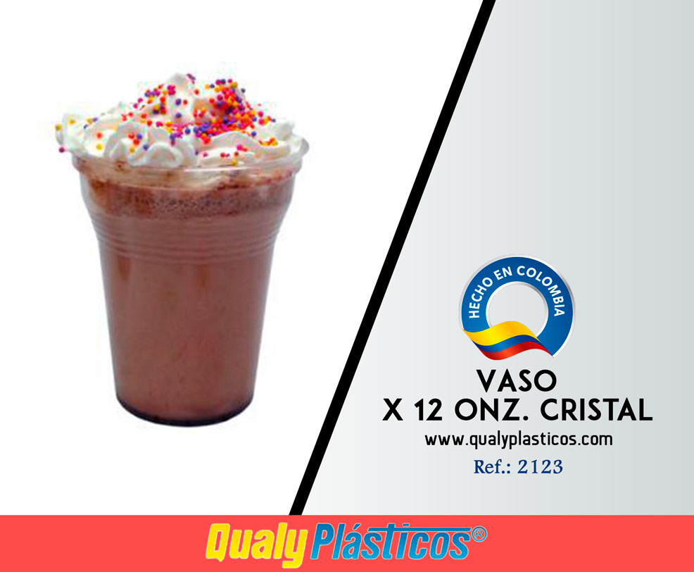 QualyPlásticos - Vaso x 12 Onz. Cristal