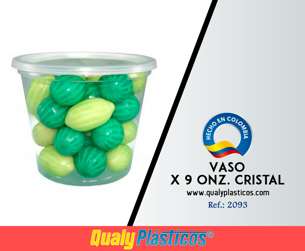 QualyPlásticos - Vaso x 9 Onz. Cristal