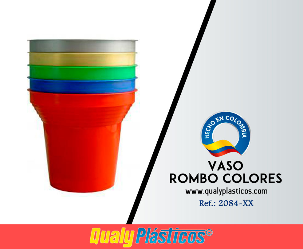 QualyPlásticos - Vaso Rombo Colores