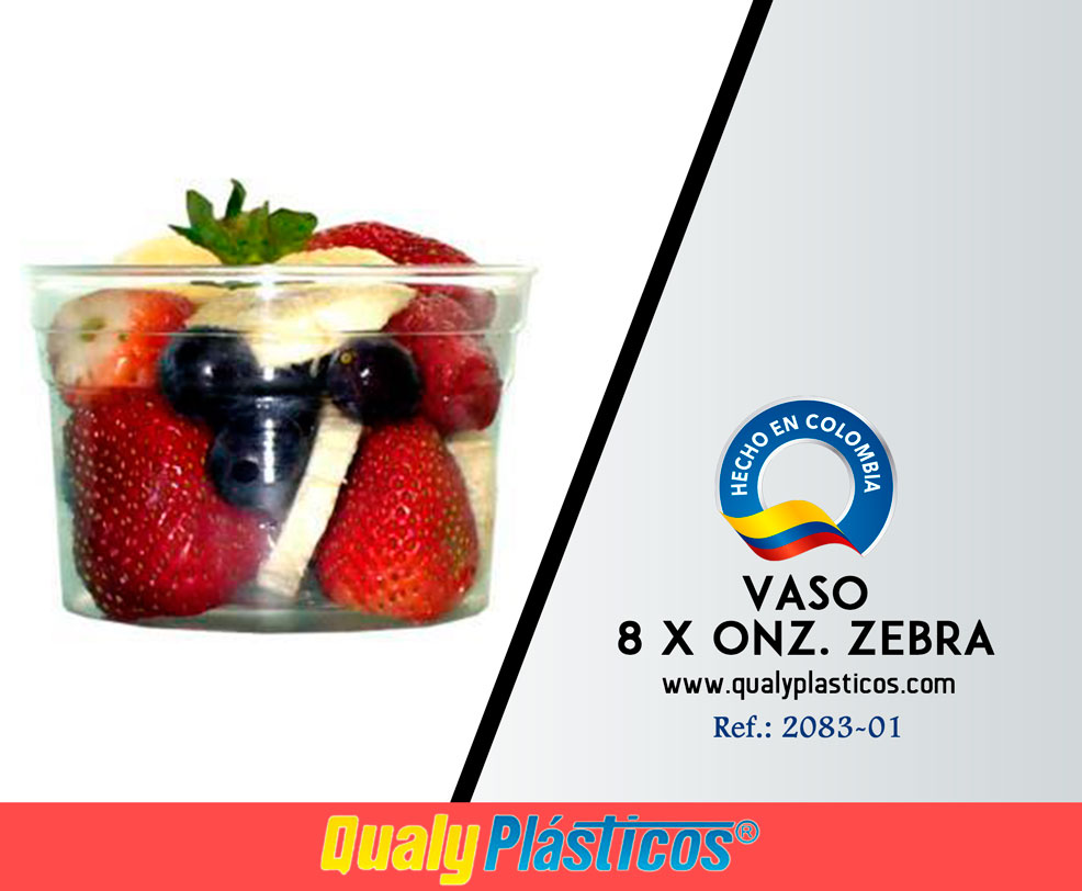 QualyPlásticos - Vaso 8 x Onz. Zebra