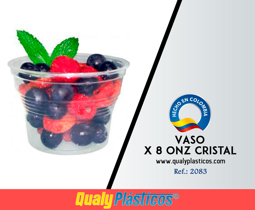 QualyPlásticos - Vaso x 8 Onz Cristal