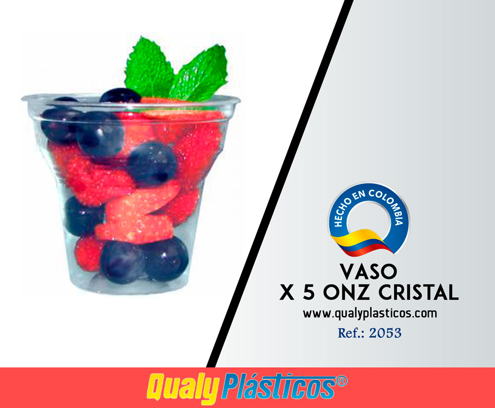 QualyPlásticos - Vaso x 5 Onz Cristal